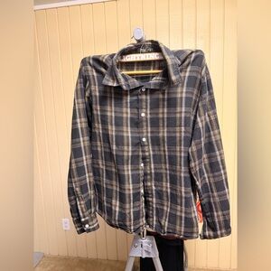 ROMWE Plaid Button Down Shirt in Black and Tan